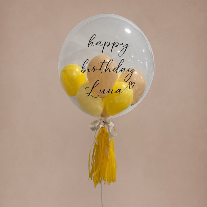 24" CustomBubble- Single Customised Bubble Balloon stuffed with Mini Balloons