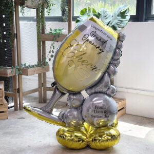 43" Champagne Jumbo Standing Balloon (Single) - Air-filled Foil Balloon (Customisation Available)