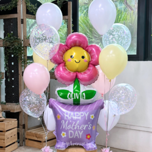 47″ Mother’s Day Jumbo Standing Balloon (Party Set) - Air-filled Foil Balloon with Helium Latex Bouquet (Customisation Available)