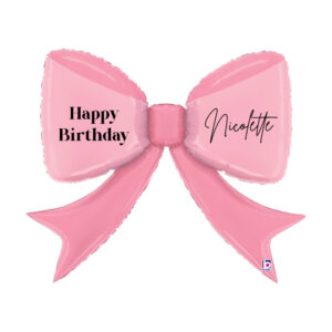 41" Pretty Pink Bow CustomFoil - Single (Customised Foil Balloon)