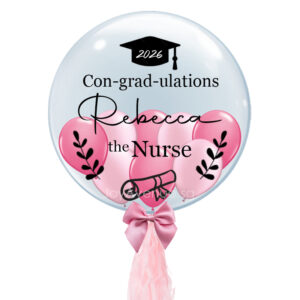 24" Graduation CustomBubble - Scroll and Title Design (Single Customised Bubble Balloon with Mini Balloons)