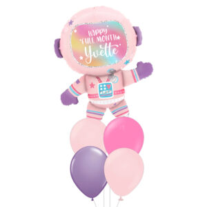 28" Astronaut Girl CustomFoil Bouquet (Customised Foil Balloon and Latex Balloons)