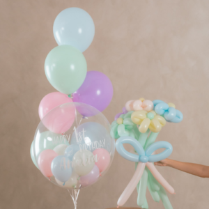 24" CustomBubble Flower Bouquet Pastel Package