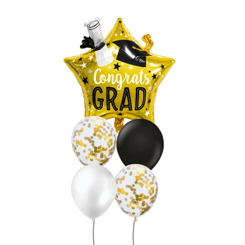 Gold Congrats Grad With Latex Balloons for graduation events.
